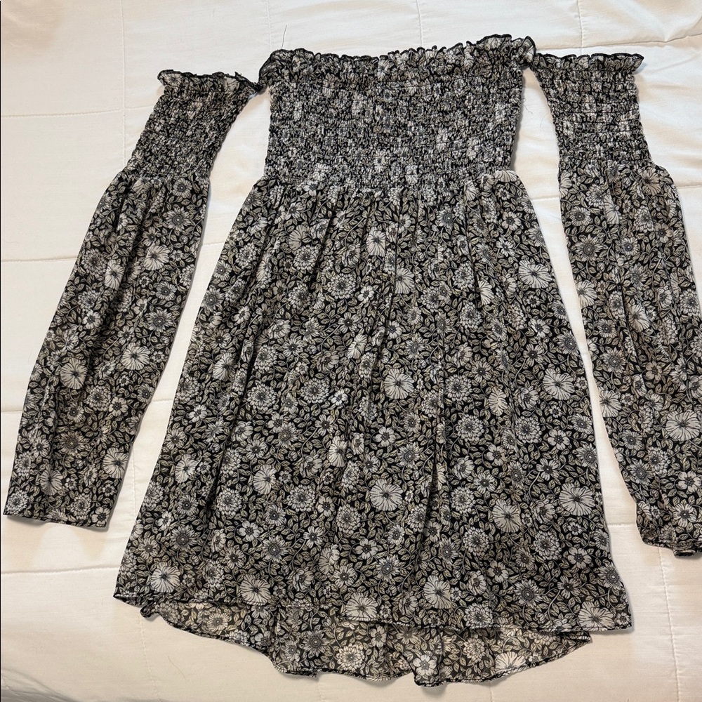 Disney Beauty And The Beast Floral Long Sleeve Dress S